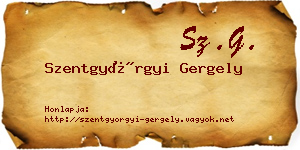 Szentgyörgyi Gergely névjegykártya