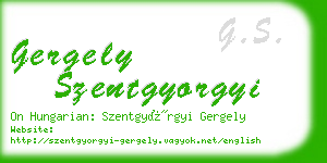 gergely szentgyorgyi business card